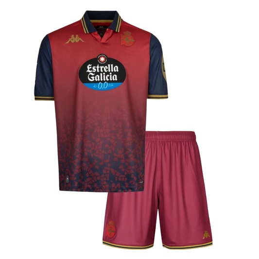 Camisetas y Pantalones Cortos Niños RC Deportivo La Coruña Away 25/26