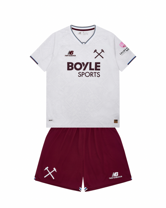 Camiseta y Pantalones Cortos para Niños West Ham United Away 26/27