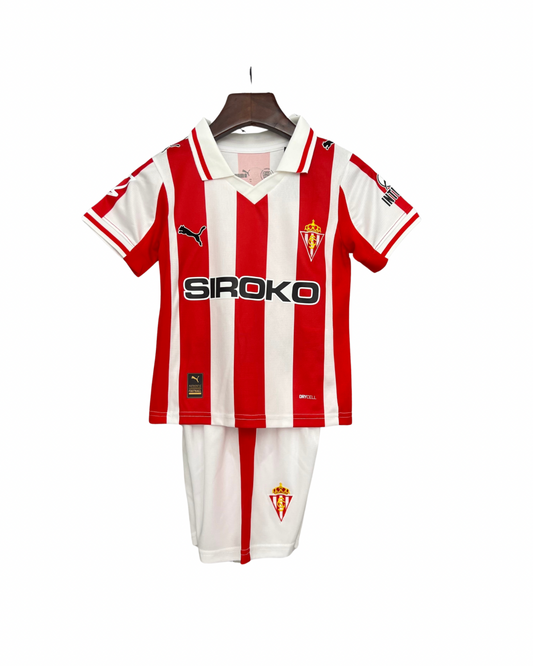 Camisa e Pantalones Cortos para Niño Sporting Gijon Home 25/26