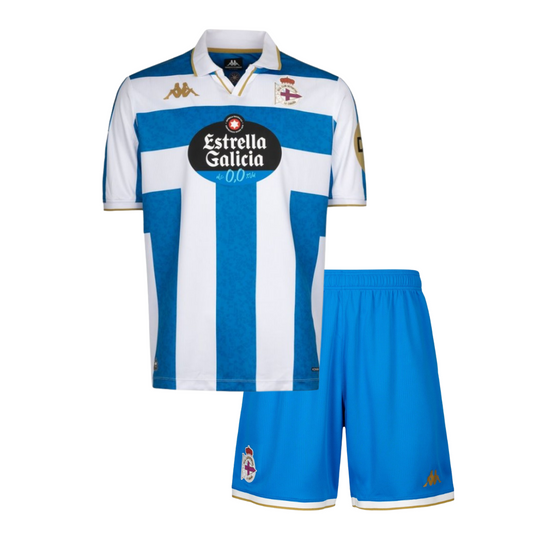 Camisetas y Pantalones Cortos Niños RC Deportivo La Coruña Home 25/26