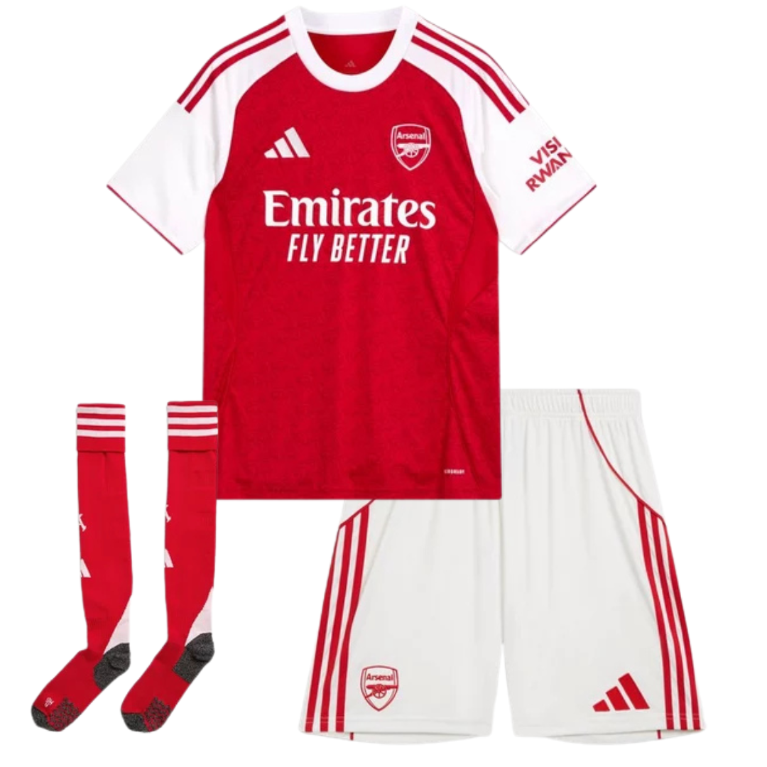 Camisa y Pantalones Cortos para Niños Arsenal Home 25/26 Con Medias