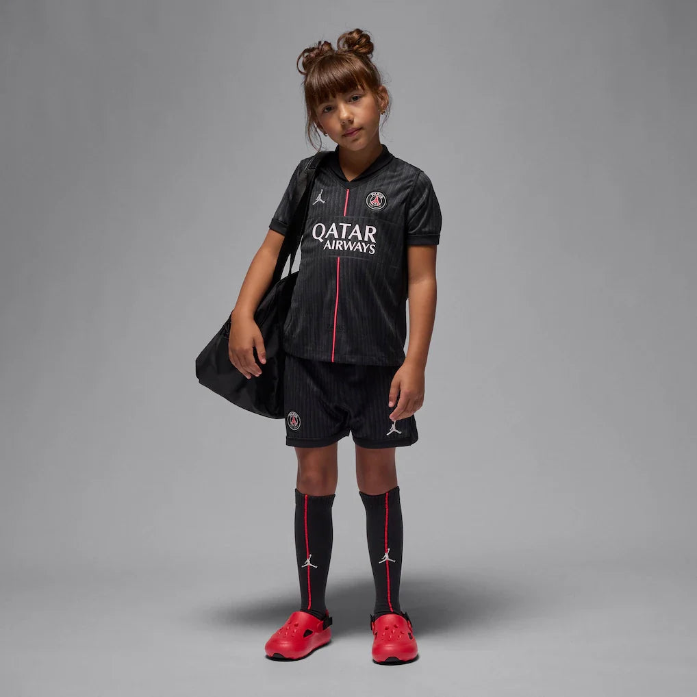 Camisa e Pantalones Cortos para Niños PSG Jordan Fourth 25/26 - Con Medias
