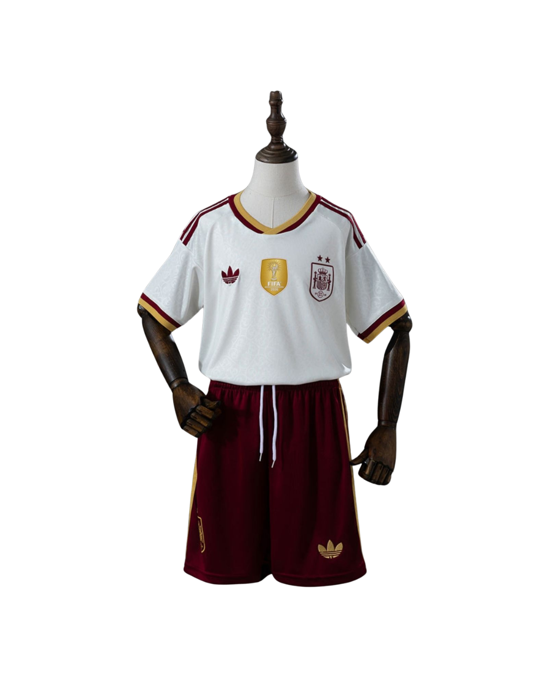 Equipación Selección España Away para Niño 26/27 Con dos estrellas y parche de campeón de la Copa del Mundo