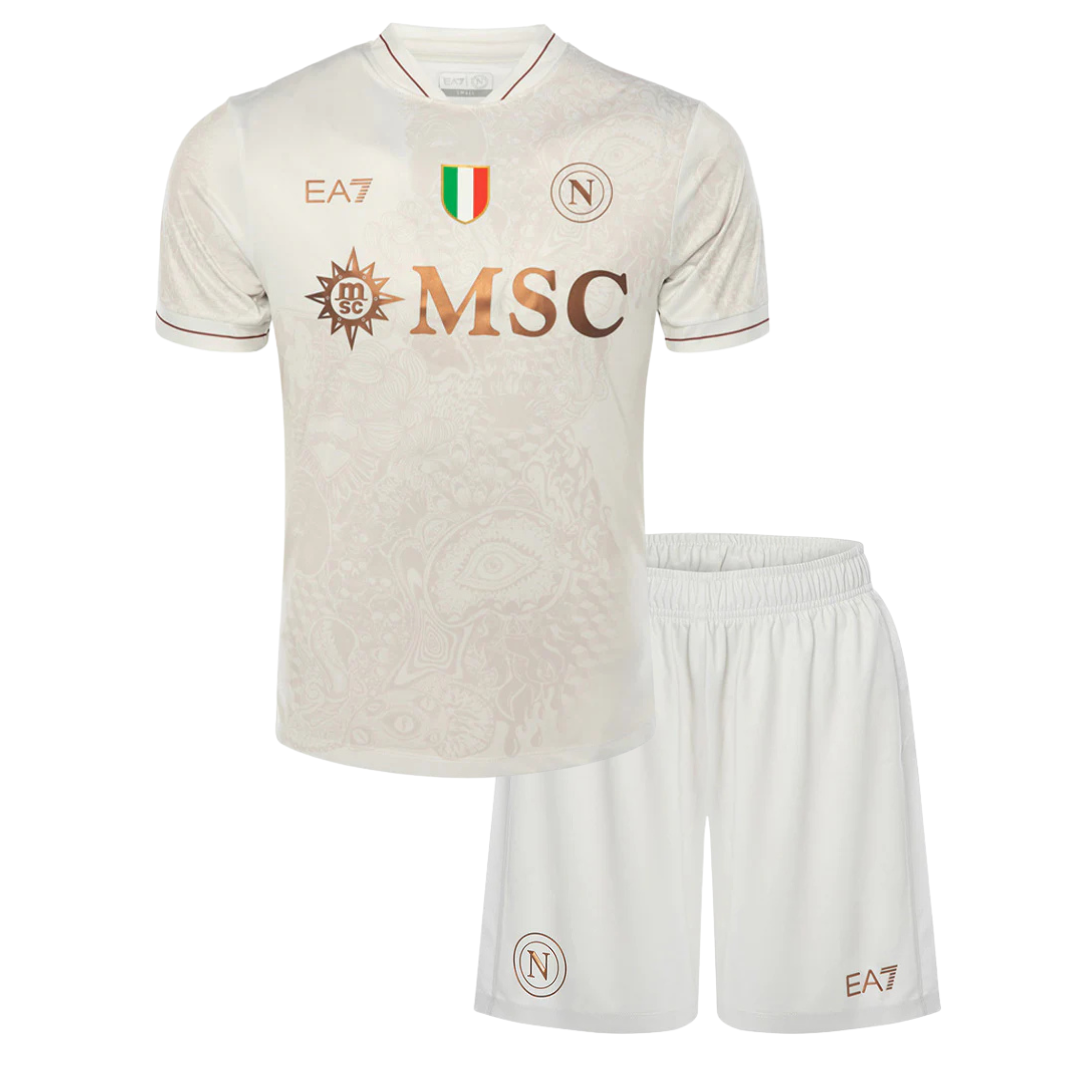 Camiseta y Pantalon Corto para Niño Napoli Away 25/26
