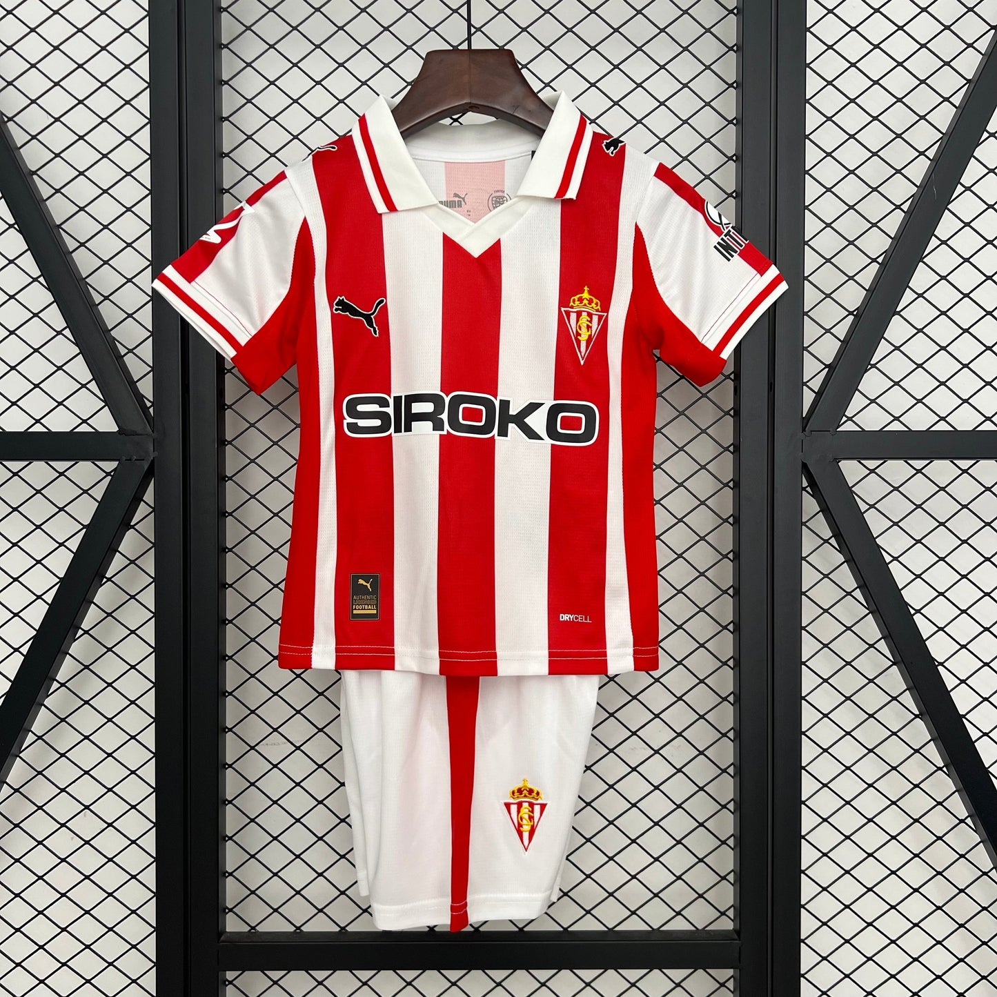 Camisa e Pantalones Cortos para Niño Sporting Gijon Home 25/26