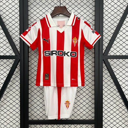 Camisa e Pantalones Cortos para Niño Sporting Gijon Home 25/26