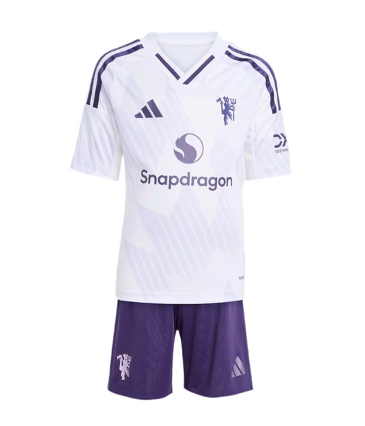 Camiseta y Pantalones Cortos para Niño Manchester United Away 25/26