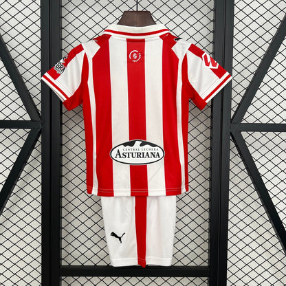 Camisetas y Pantalones Cortos Niños  Sporting Gijon Home 25/26