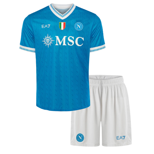 Camiseta y Pantalon Corto para Niño Napoli Home 25/26