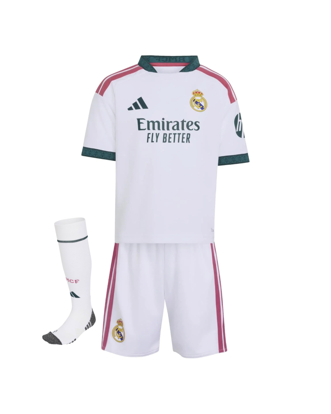 Camiseta y Pantalones Cortos Niños Real Madrid Home 26/27 - Con Medias