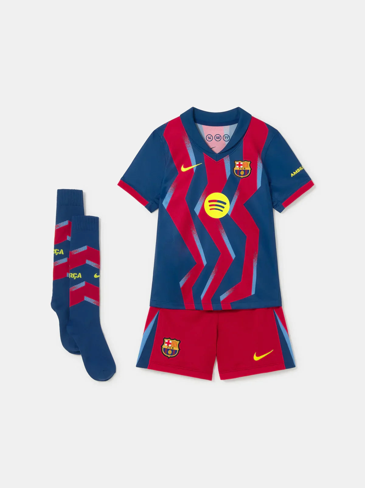 Camiseta y Pantalones Cortos para Niño FC Barcelona Fourth 25/26 - Con Medias