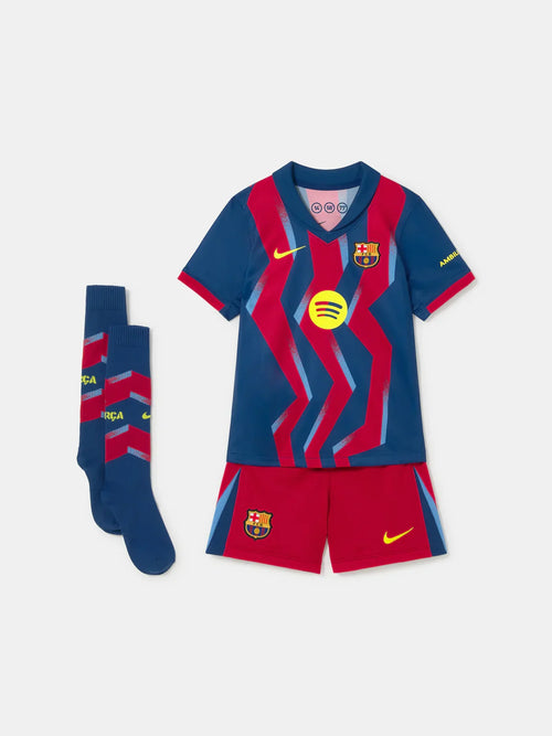 Camiseta y Pantalones Cortos para Niño FC Barcelona Fourth 25/26 - Con Medias