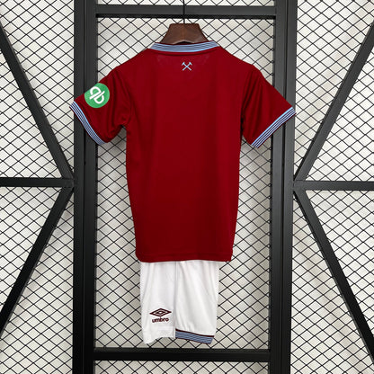 Camiseta y Pantalones Cortos para Niños West Ham United Home 25/26