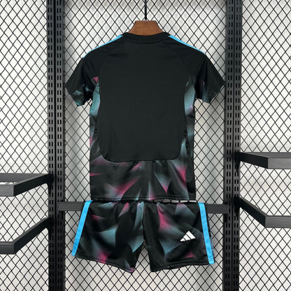 Camiseta y Pantalones Cortos para Niño Argentina Portero - 26/27 - CON PARCHE DE CAMPEÓN DE LA COPA DEL MUNDO
