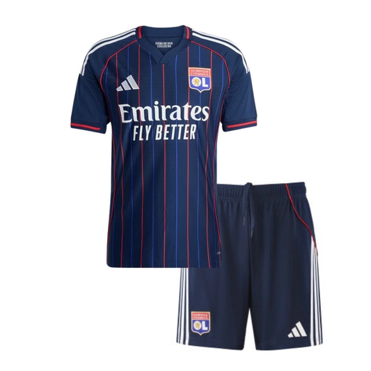 Camiseta y Pantalones Cortos para Niños Lyon Away 25/26