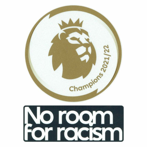 Campeones de la Premier League 21-22 + Juego de parches para jugadores sin espacio para el racismo