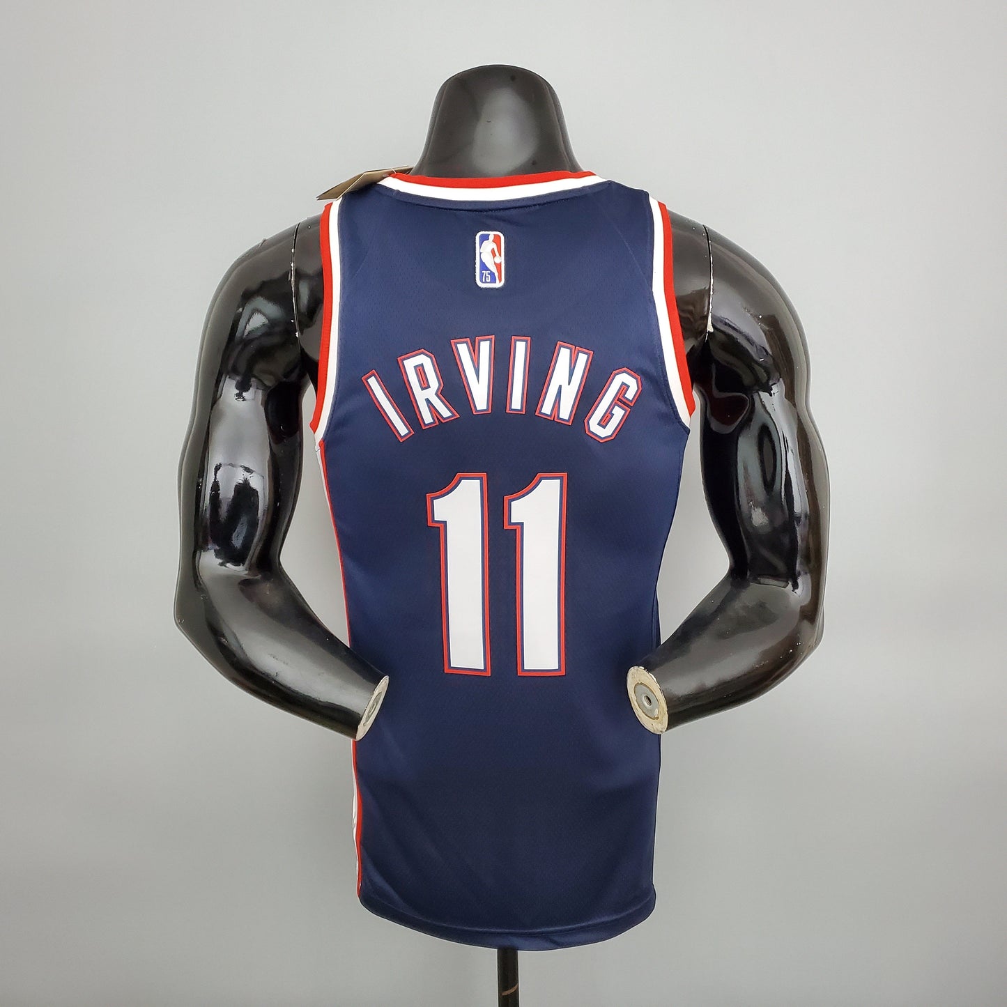 Camiseta NBA Azul Real 2022 75 Aniversario Irving #11 Brooklyn Nets City Edition