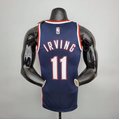 Camiseta NBA Azul Real 2022 75 Aniversario Irving #11 Brooklyn Nets City Edition