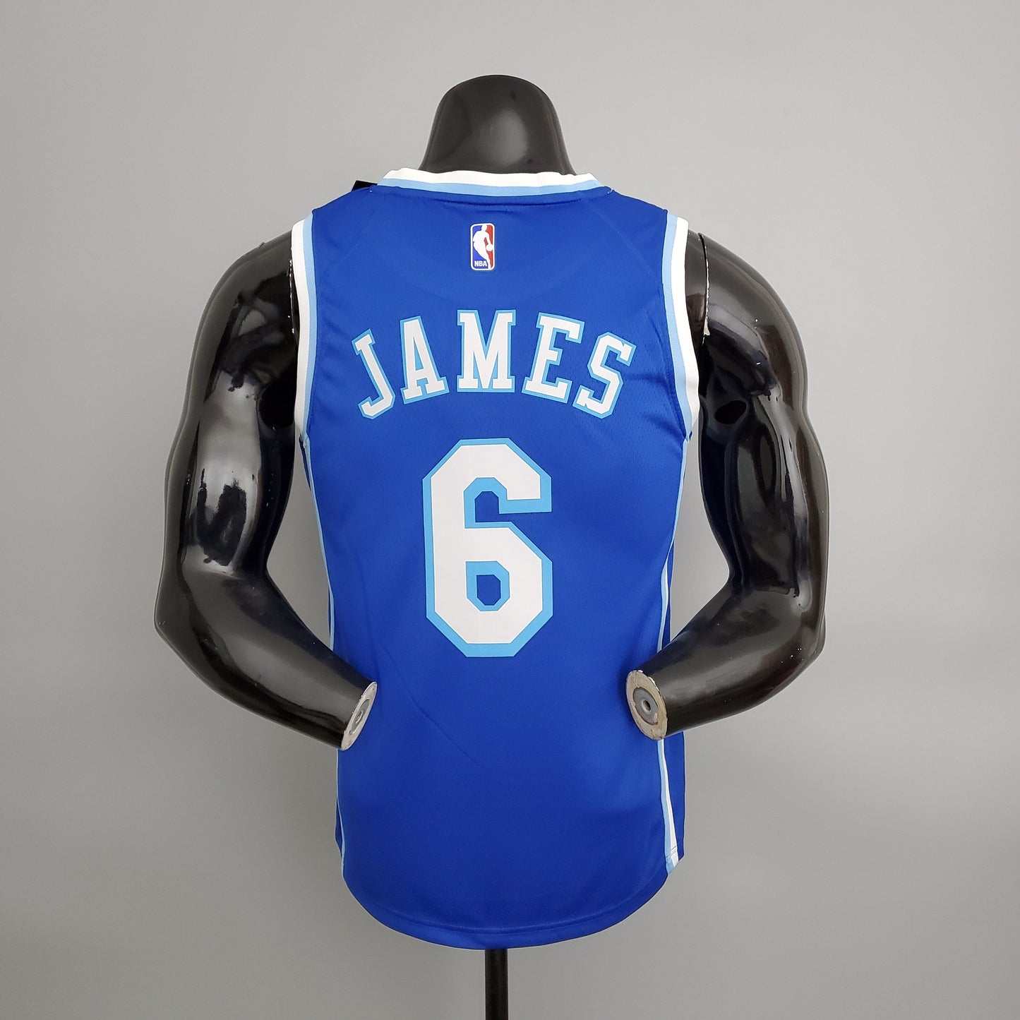 Camiseta Los Angeles Lakers James#6 Latin Night (High Head) Azul NBA