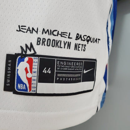 Camiseta NBA IRVING#11 Brooklyn Nets Graffiti Blanco